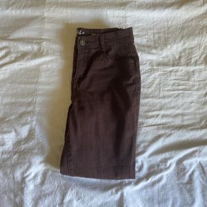 brown slim leg jeans